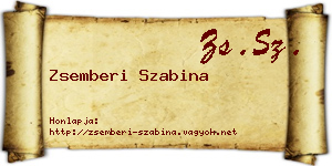 Zsemberi Szabina névjegykártya
